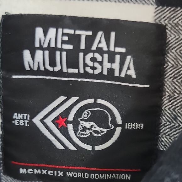 Metal Mulisha Black and White Plaid Shirt - Picture 2 of 14